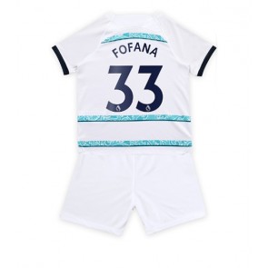 Chelsea Wesley Fofana #33 kläder Barn 2022-23 Bortatröja Kortärmad (+ korta byxor)